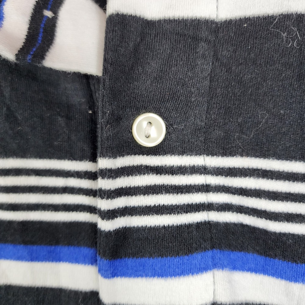 American Living Polo Shirt Mens XXL Blue Black White Striped Cotton Short Sleeve - Picture 4 of 5